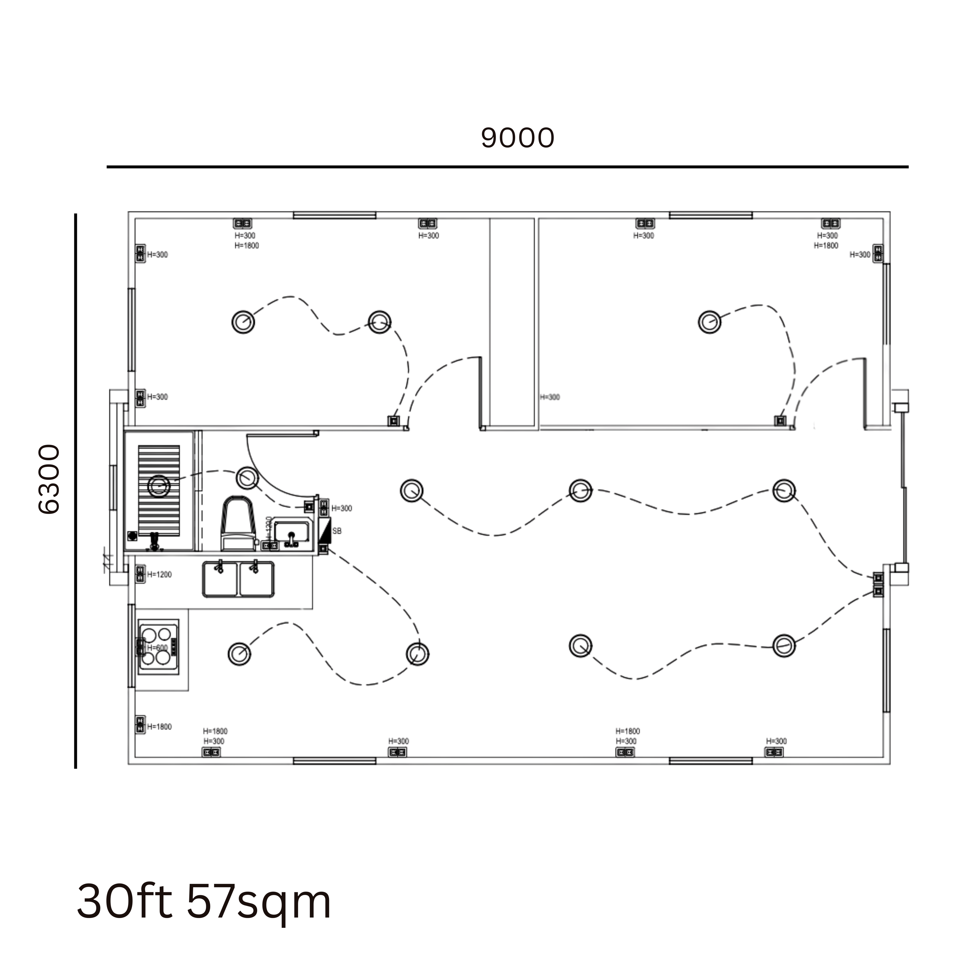 220 30FT Expendable Modular Home - 58sqm